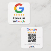 Review Google Review QR Code Google Ratings Vierkante Visitekaartje (Voorkant / Achterkant)