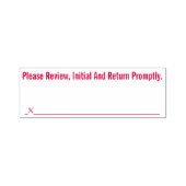 "Review, Initiaal en kom snel terug." Zelfinktende Stempel (Design)