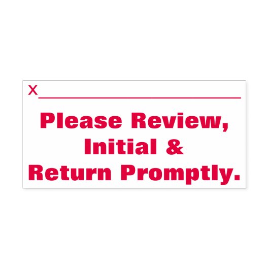 "Review, Initiaal en retourneren." Zelfinktende Stempel (Design)