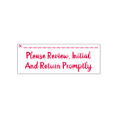 "Review, Initiaal en retournering snel" Zelfinktende Stempel (Design)