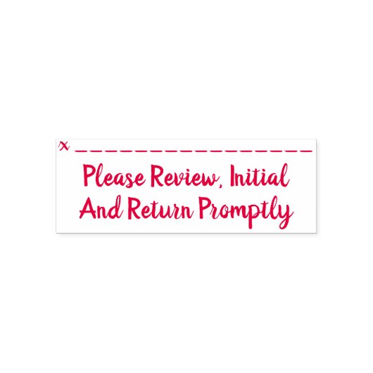 "Review, Initiaal en retournering snel" Zelfinktende Stempel (Design)
