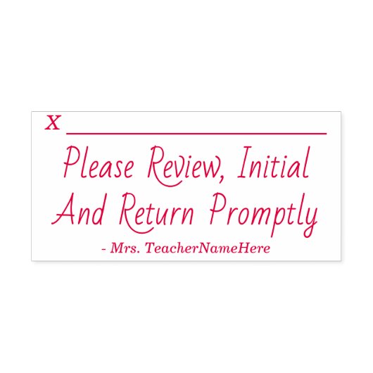 "Review, Initiaal en retournering snel" Zelfinktende Stempel (Design)