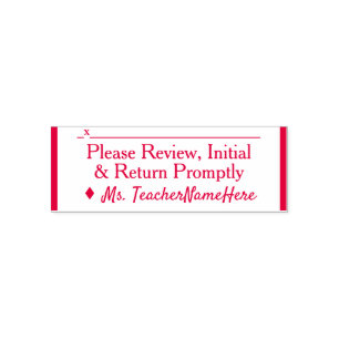 "Review, Initiaal en retournering snel" Zelfinktende Stempel