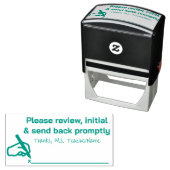 "review, initiaal en stuur snel terug"  zelfinktende stempel (In situ)