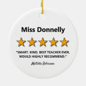 Review kerst lerarenwaardering keramisch ornament (Achterkant)