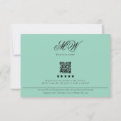 Review Order Packaging Insert Script Monogram Teal Bedankkaart (Achterkant)