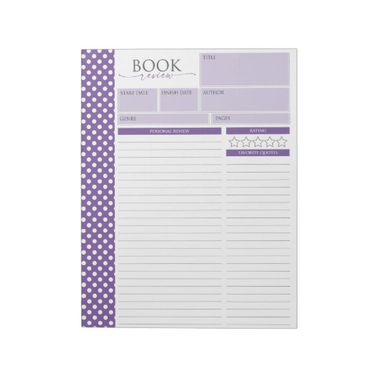 Review Pagina's Notitieblok Lavender Reading (Linkerzijde)