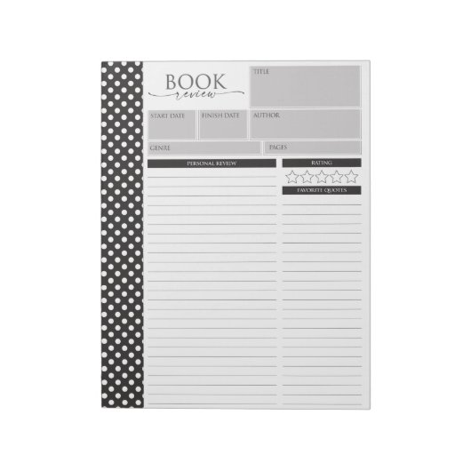 Review Pagina's Notitieblok voor zwart-wit lezen (Linkerzijde)