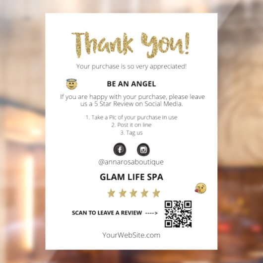 *~* REVIEW QR AP8  BEDANKT Cute Emoji Raamsticker (Vel 2)