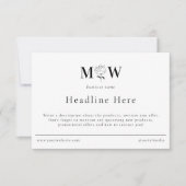 Review Thank Packaging Insert Floral Monogram Info Bedankkaart (Voorkant)