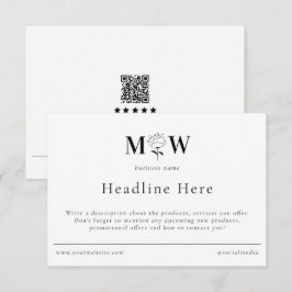 Review Thank Packaging Insert Floral Monogram Info Bedankkaart