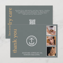 Review Thank You Jewelry Care Card Order Insert Bedankkaart