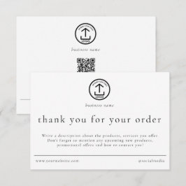 Review Thank You Order Packaging Business Logo Bedankkaart