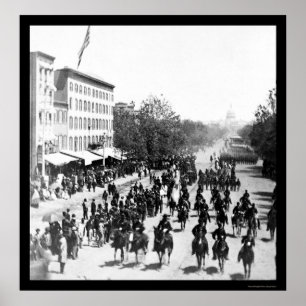 Review van het Grote Leger in Washington, DC 1865 Poster