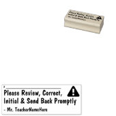 Review Verzoek en leraar Naam Rubber Stempel (Gestempeld)