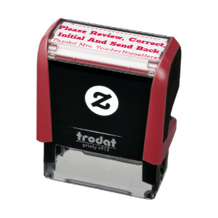 Review Verzoek en Onderwijsnaam Rubber Stamp Zelfinktende Stempel