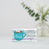 review verzoek om een warme chocoladebom visitekaartje (Staand voorkant)