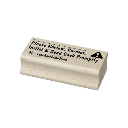 Reviewverzoek & naam docent rubberen stempel (Stempel)