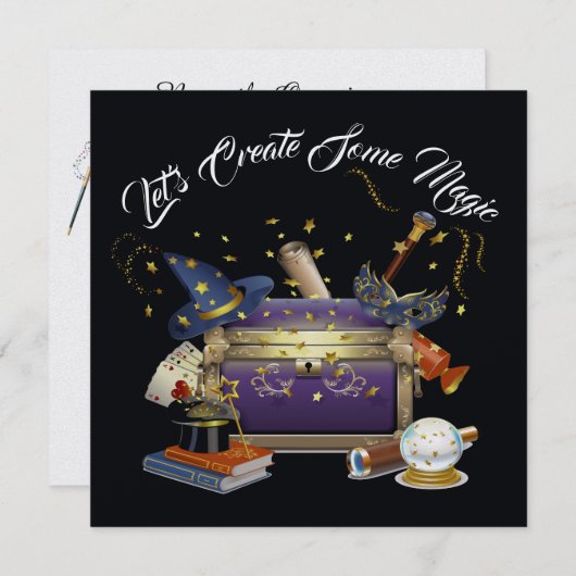 Revised Creëer Magic Invitation Kaart (Voorkant / Achterkant)
