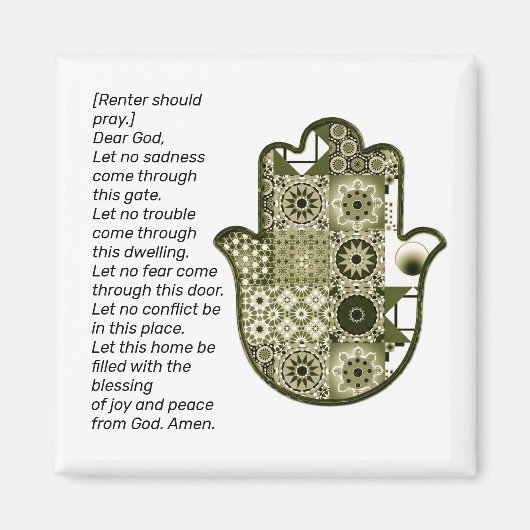 Revisit Square Khamsa Hand Magnet 2 Renter (Voorkant)
