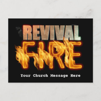 Revival fire evangelisatie christelijke kerk outre briefkaart