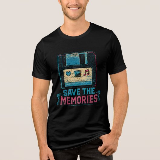 Revival van de Floppy Disk: Bewaar de Herinneringe Tri-Blend Shirt (Voorkant)