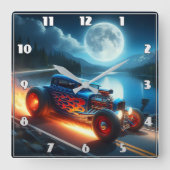 Reviving door de nacht bij het maanverlichte meer vierkante klok (Voorkant)