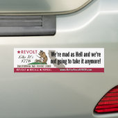 Revolt als 1776-we zijn een mad-Bumpersticker Bumpersticker (Op auto)