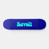 Revolt - Cyaan op donkerblauw Persoonlijk Skateboard (Horizontaal)