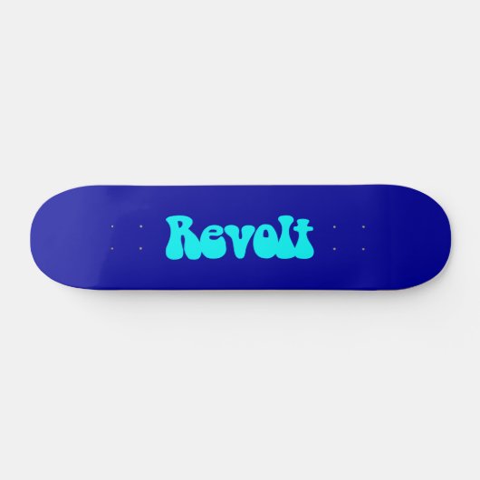 Revolt - Cyaan op donkerblauw Persoonlijk Skateboard (Horizontaal)