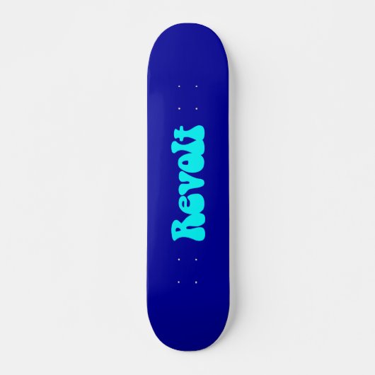 Revolt - Cyaan op donkerblauw Persoonlijk Skateboard (Voorkant)