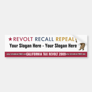Revolt Recall Repeal - Aangepaste Bumpersticker