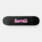 Revolt - Roze op zwart Persoonlijk Skateboard (Horizontaal)