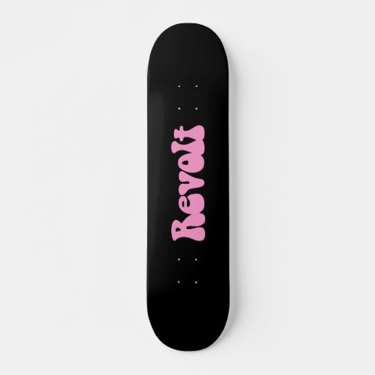 Revolt - Roze op zwart Persoonlijk Skateboard (Voorkant)
