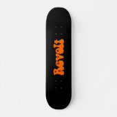 Revolt - Sinaasappel op zwart Skateboard (Voorkant)
