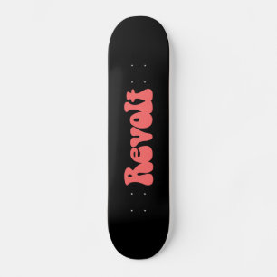 Revolt - Tropisch roze op zwart Persoonlijk Skateboard