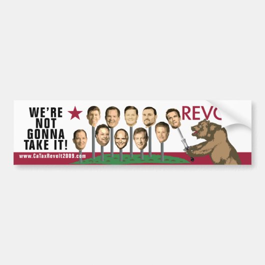 Revolt - We gaan het niet Bumperstickers (Voorkant)