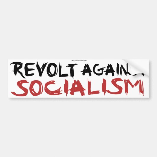 Revolte tegen socialisme bumpersticker (Voorkant)