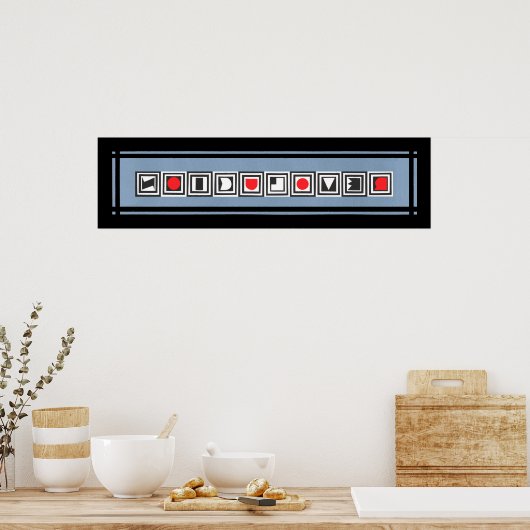 REVOLUCION Black Grey Red Poster (Keuken)