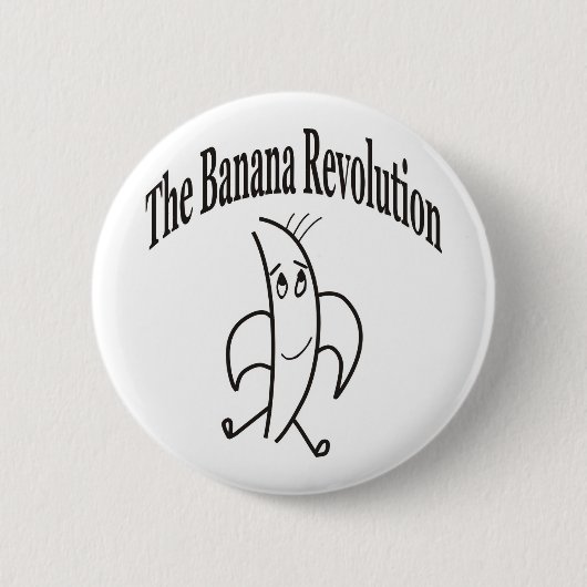 REVOLUTIE BANANEN RONDE BUTTON 5,7 CM (Voorkant)