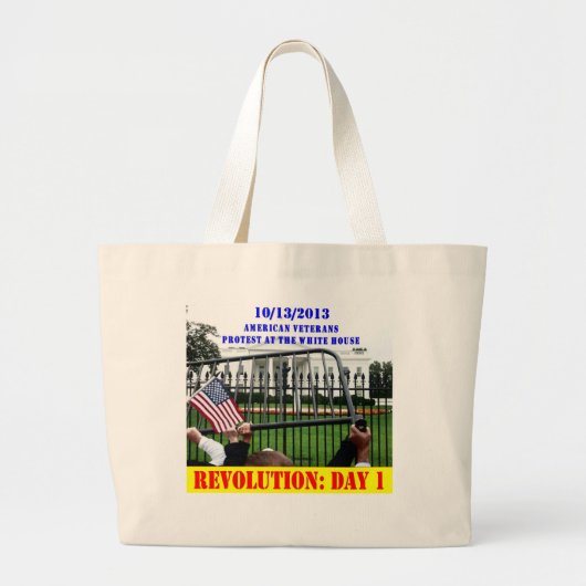REVOLUTIE: DAG 1 GROTE TOTE BAG (Voorkant)
