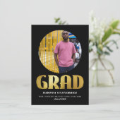 Revolutie | Foto van Gold & Black Afstudeerder Kaart (Staand voorkant)