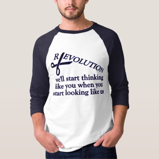 Revolutie versus evolutie t-shirt (Voorkant)