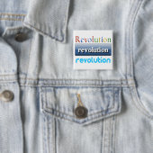 revolutie vierkante button 5,1 cm (In situ)