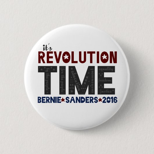 Revolutietijd - Bernie Sanders 2016 Ronde Button 5,7 Cm (Voorkant)