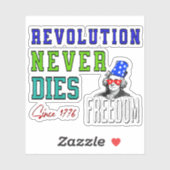 Revolution Never Dies (1776) beroemd gemaakt door  Sticker (Vel)