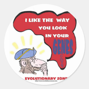Revolutionair denkende aap ronde sticker
