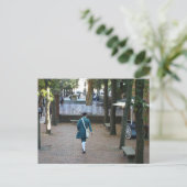 Revolutionair soldaat in Boston, MA Briefkaart (Staand voorkant)