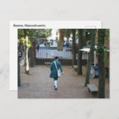 Revolutionair soldaat in Boston, MA Briefkaart (Voorkant / Achterkant)