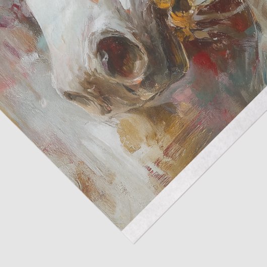 Revolutionaire Algemene Vrouw op Paardenrug Decoup Tissuepapier (Detail)